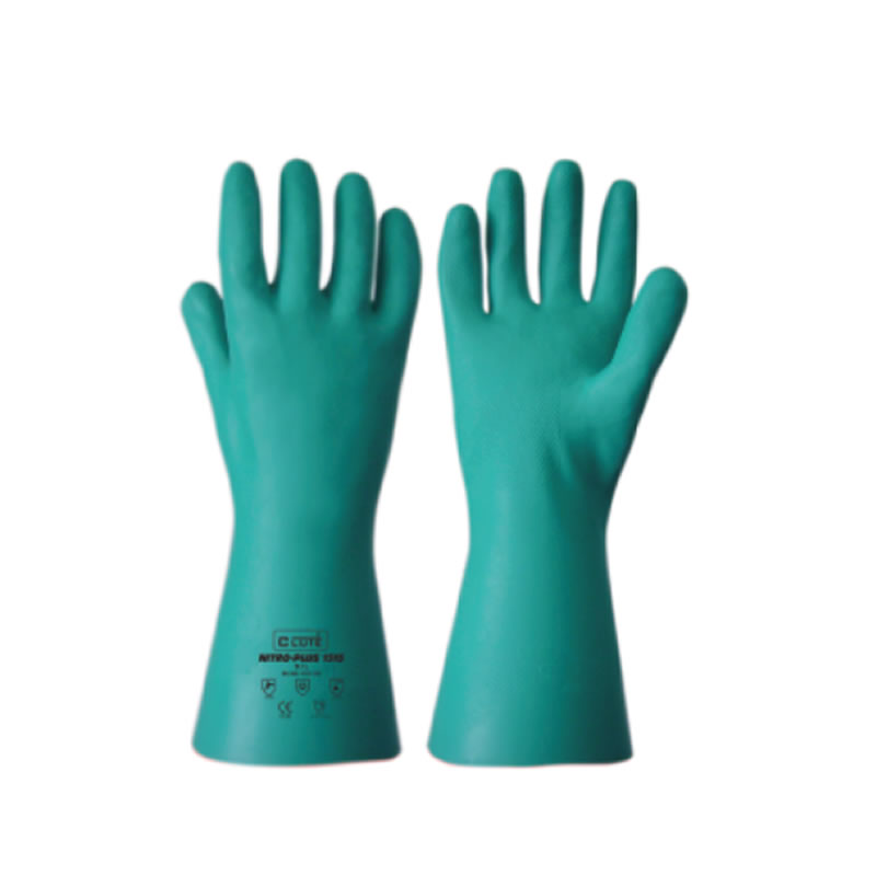 GUANTE NITRILO SATINADO VERDE 15″ 13″ CLUTE