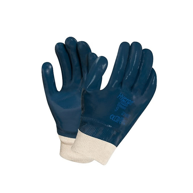 GUANTES HYCRON B/T/ NITRILO 9 P/TEJIDO AZUL