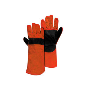 Guante cuero soldador naranjo negro SteelPro